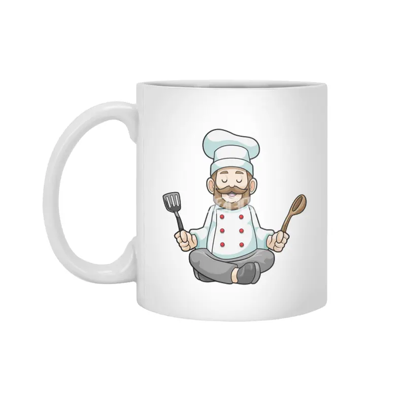 Chef with Cooking apron & Wooden spoon at Yoga Beyaz Kupa