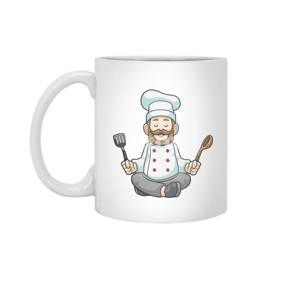 Chef with Cooking apron & Wooden spoon at Yoga Beyaz Kupa