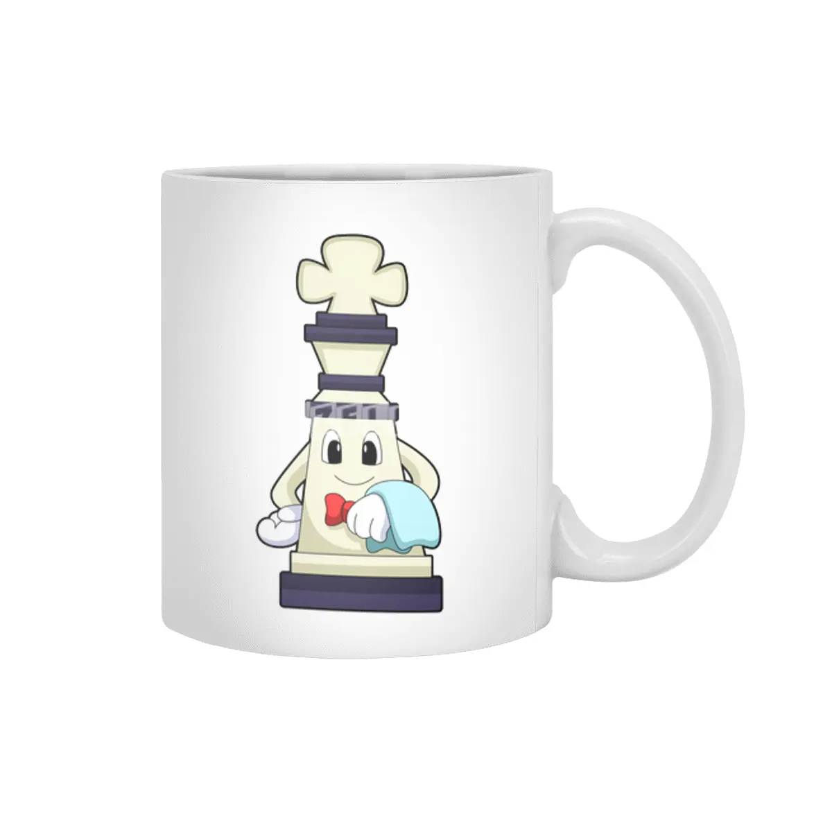 Chess piece King as Waiter with Towel Beyaz Kupa