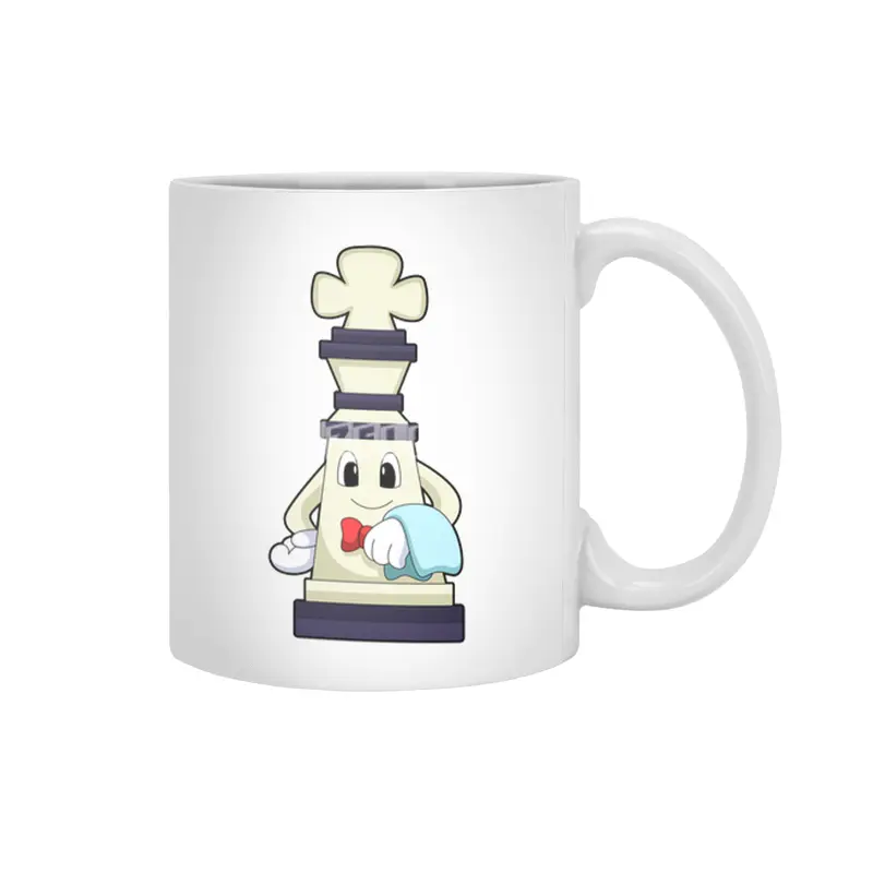 Chess piece King as Waiter with Towel Beyaz Kupa