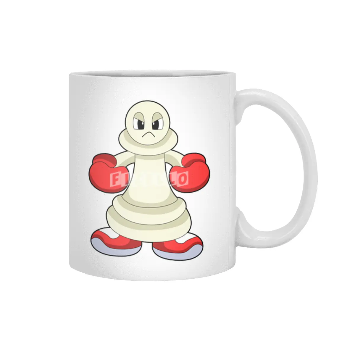 Chess piece Pawn as Boxer with Boxing gloves Beyaz Kupa