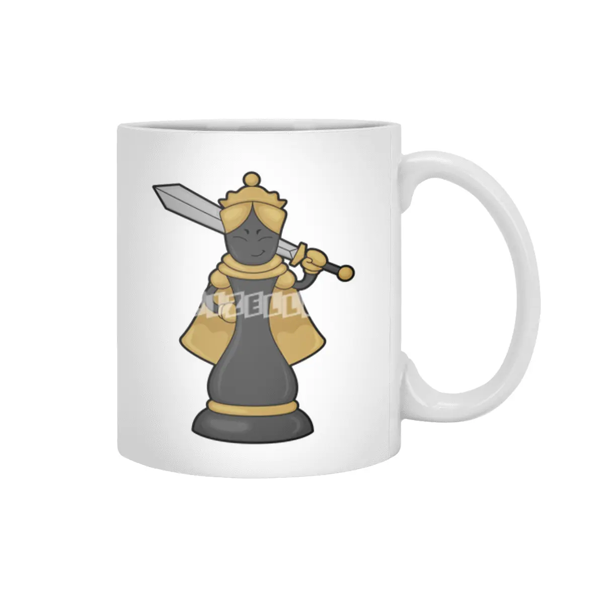 Chess piece Queen at Chess with Sword Beyaz Kupa