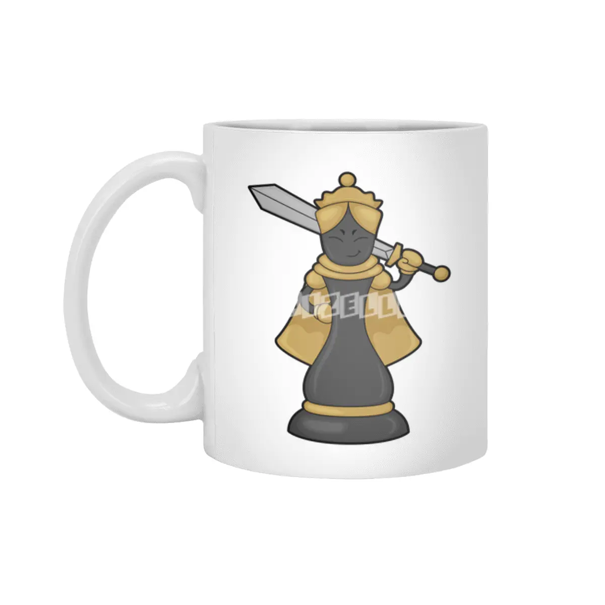 Chess piece Queen at Chess with Sword Beyaz Kupa