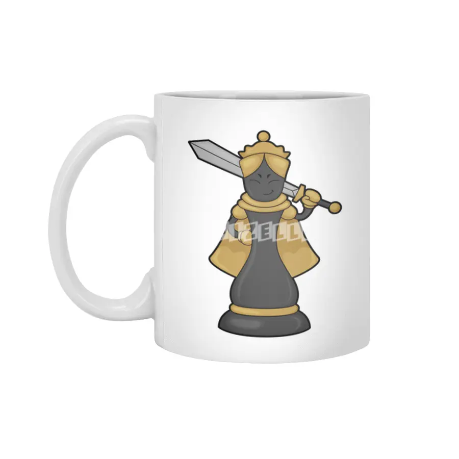 Chess piece Queen at Chess with Sword Beyaz Kupa