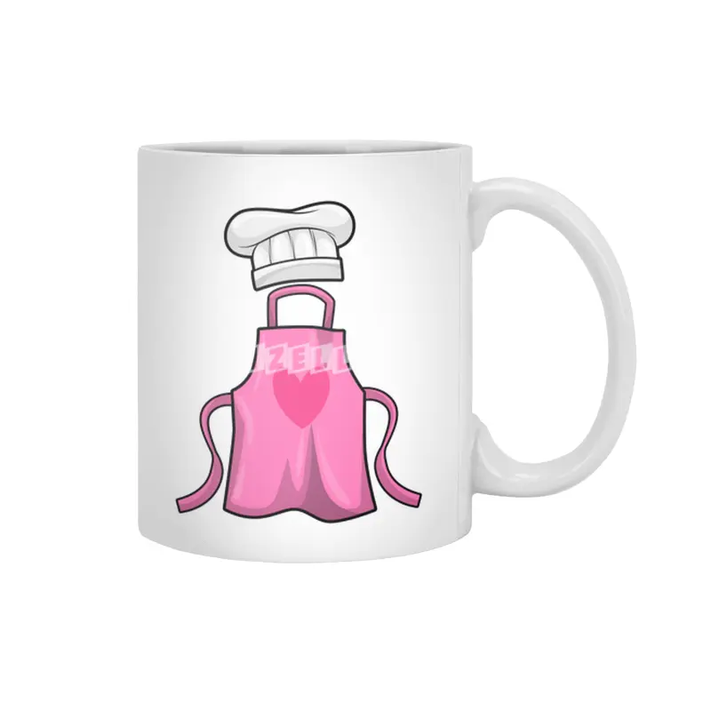 Cooking apron and Cooking hat with Heart Beyaz Kupa