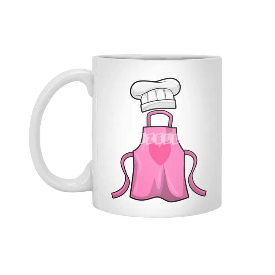 Cooking apron and Cooking hat with Heart Beyaz Kupa