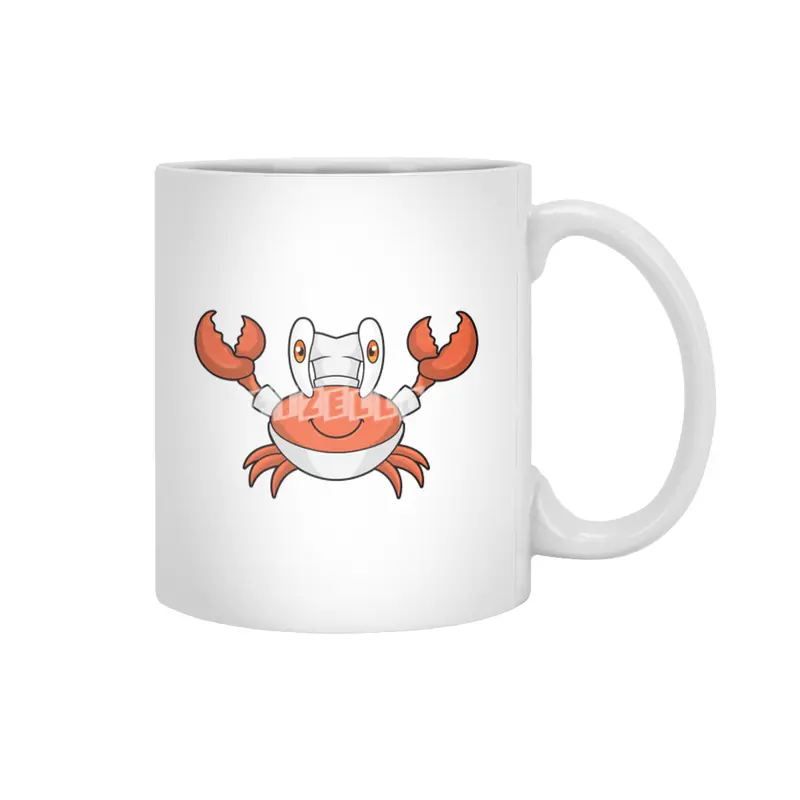Crab as Cook with Cooking hat Beyaz Kupa