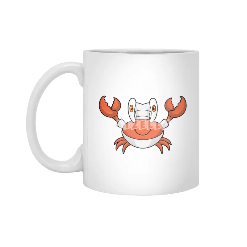 Crab as Cook with Cooking hat Beyaz Kupa