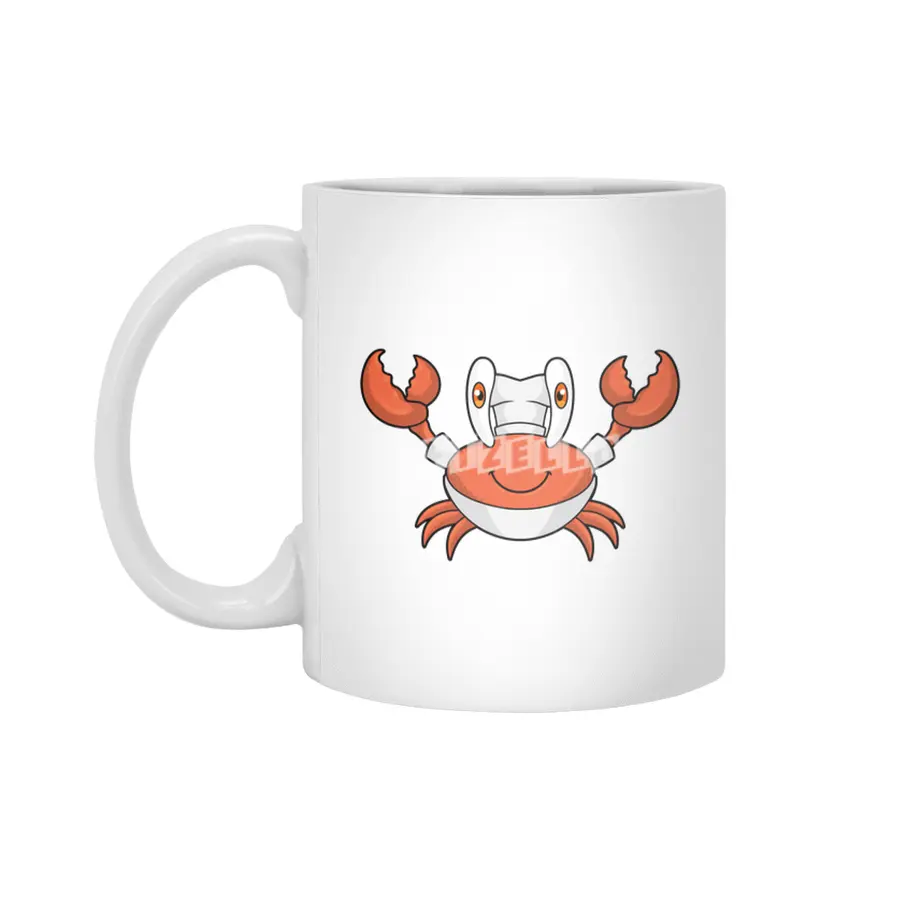 Crab as Cook with Cooking hat Beyaz Kupa
