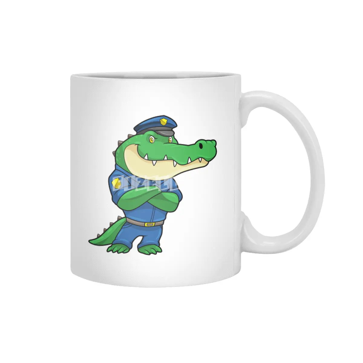 Crocodile as Police officer with Police uniform Beyaz Kupa