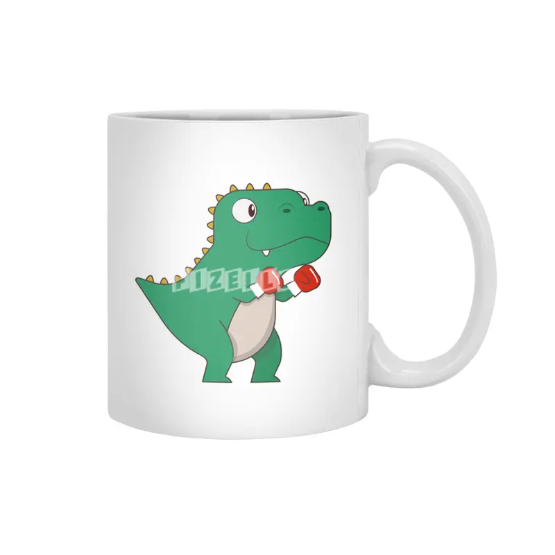 Dinosaur at Boxing with Boxing gloves Beyaz Kupa