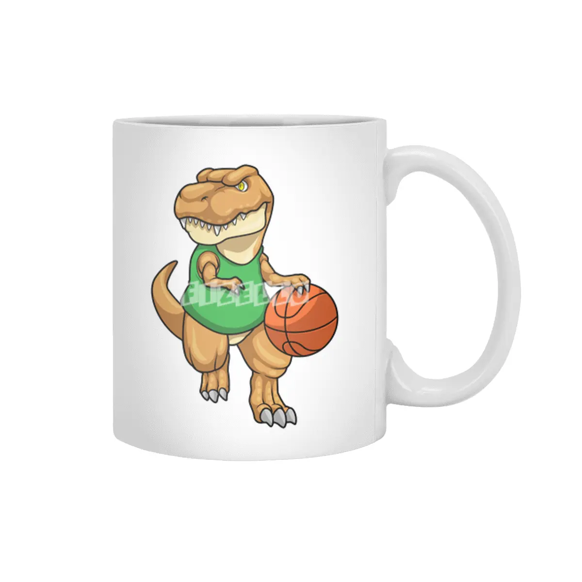 Dinosaur at Sports with Basketball Beyaz Kupa