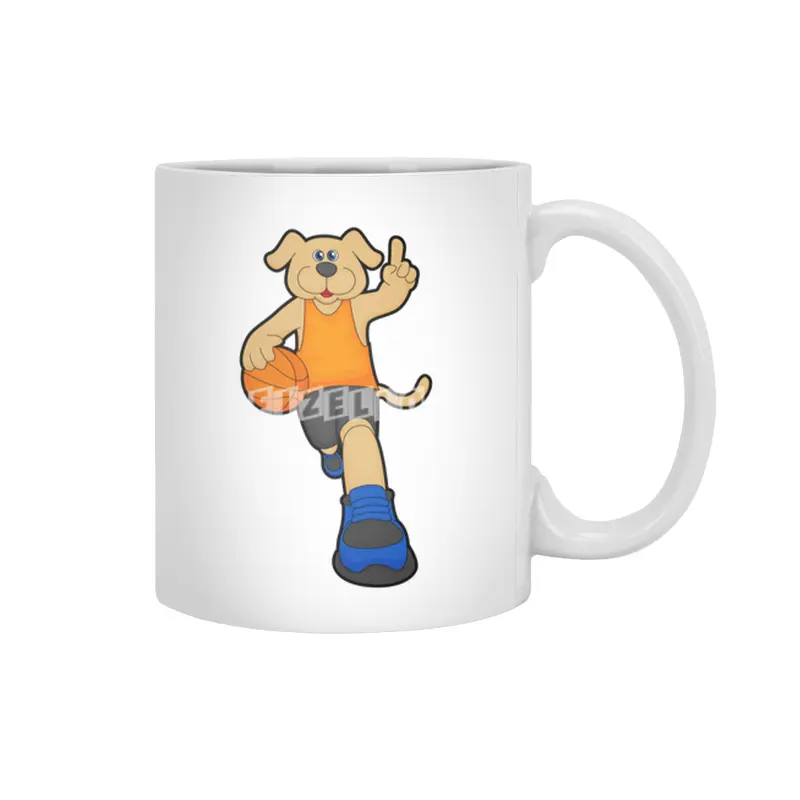 Dog as Basketball player with Basketball Beyaz Kupa