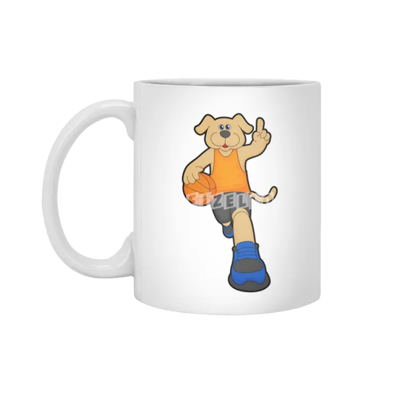 Dog as Basketball player with Basketball Beyaz Kupa