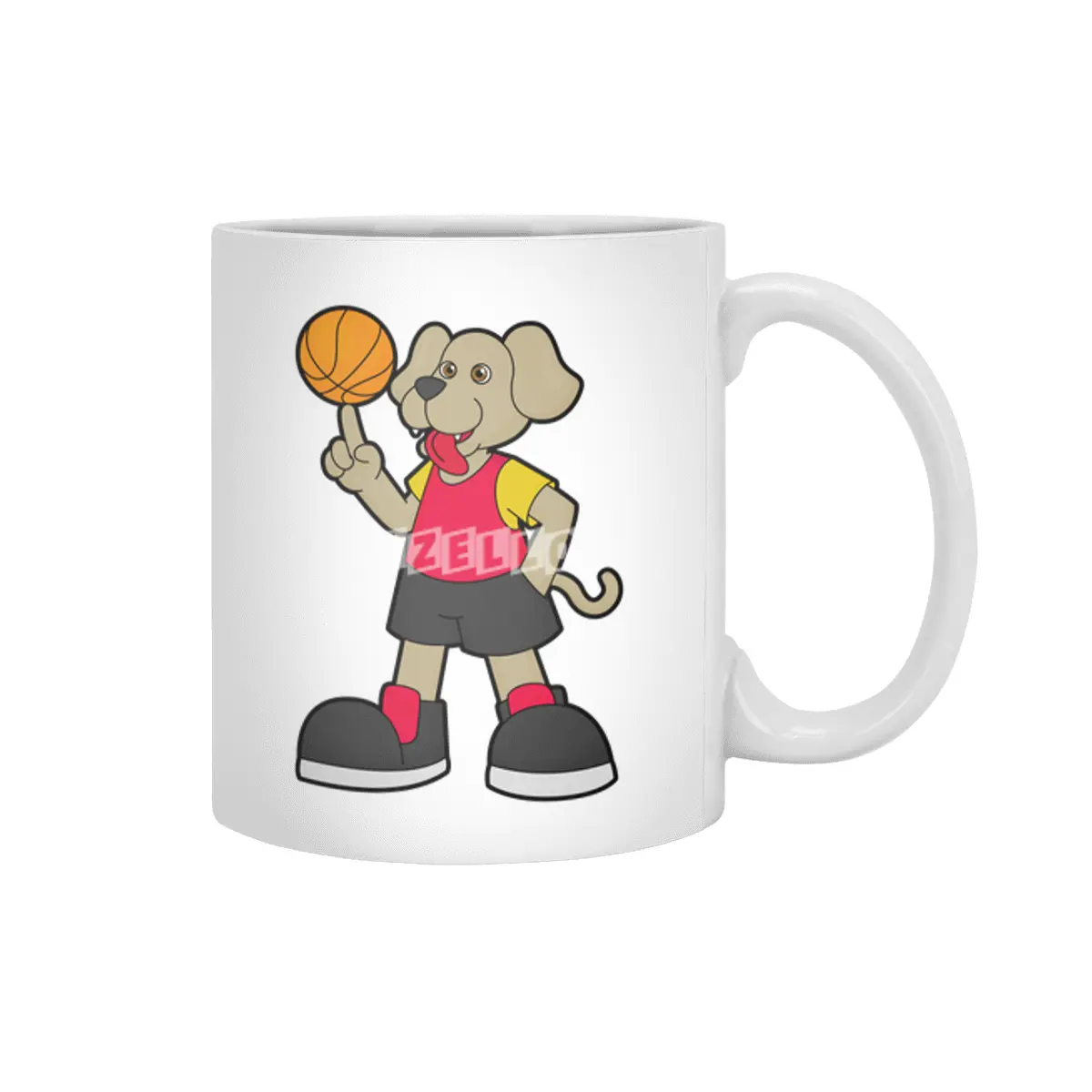 Dog as Basketball player with Basketball Beyaz Kupa