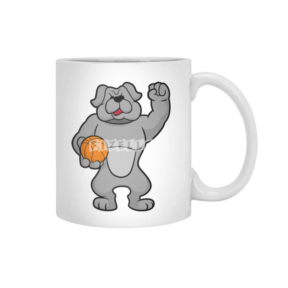 Dog as Basketball player with Basketball ball Beyaz Kupa
