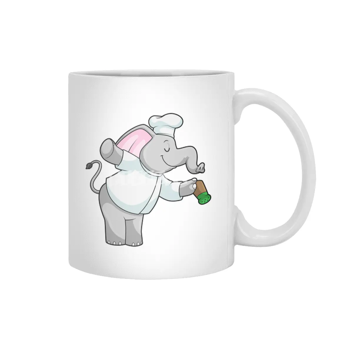 Elephant as Chef with Salt shaker Beyaz Kupa