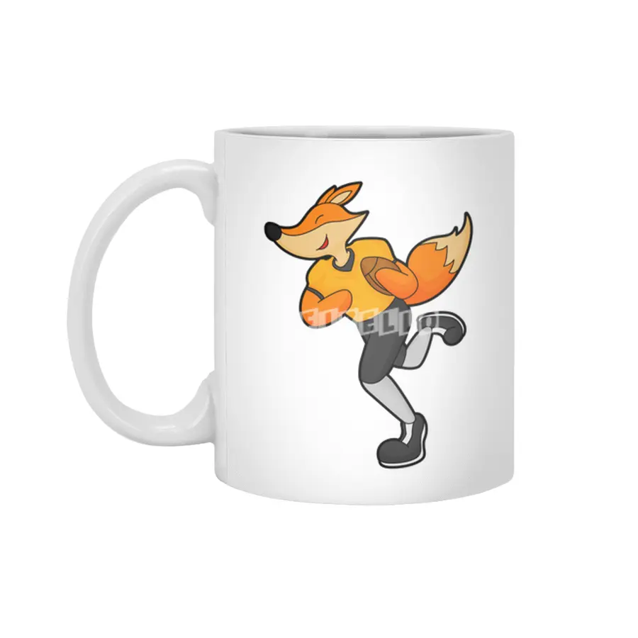 Fox as Football player with Football Beyaz Kupa