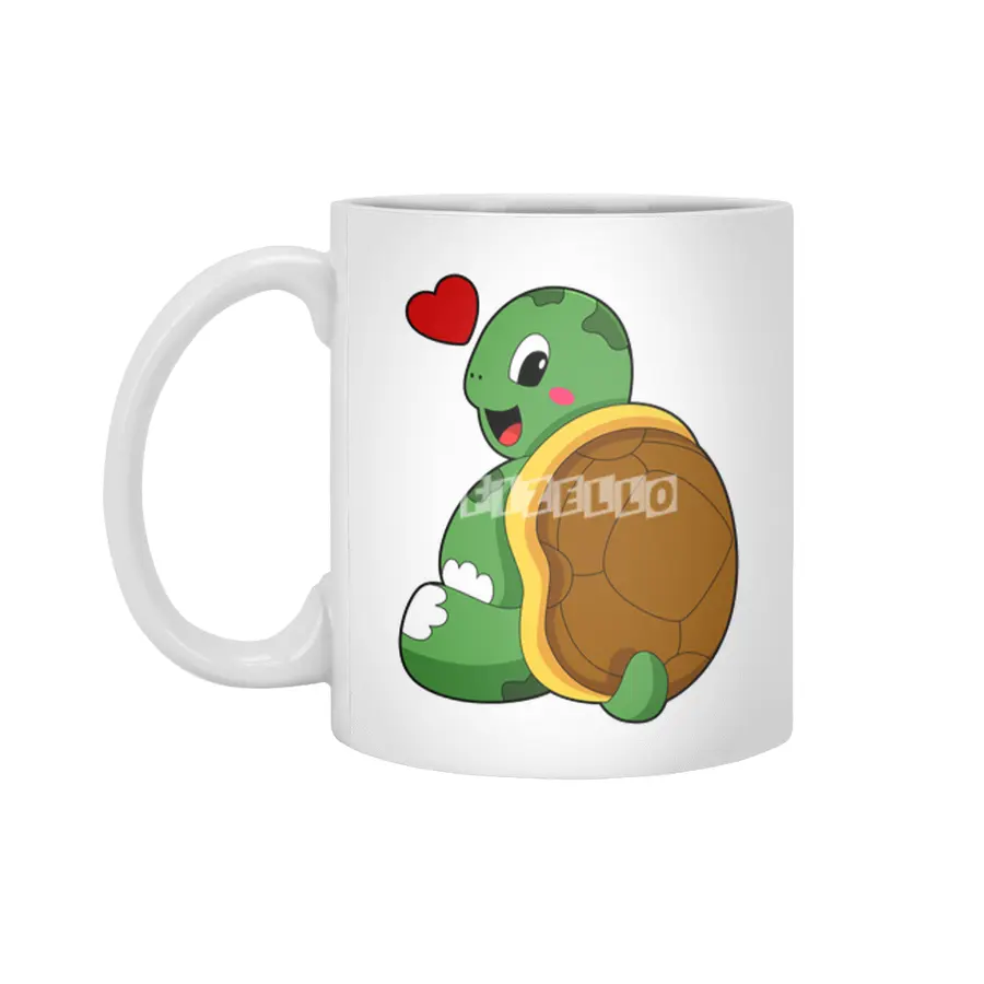 Turtle with Heart Beyaz Kupa
