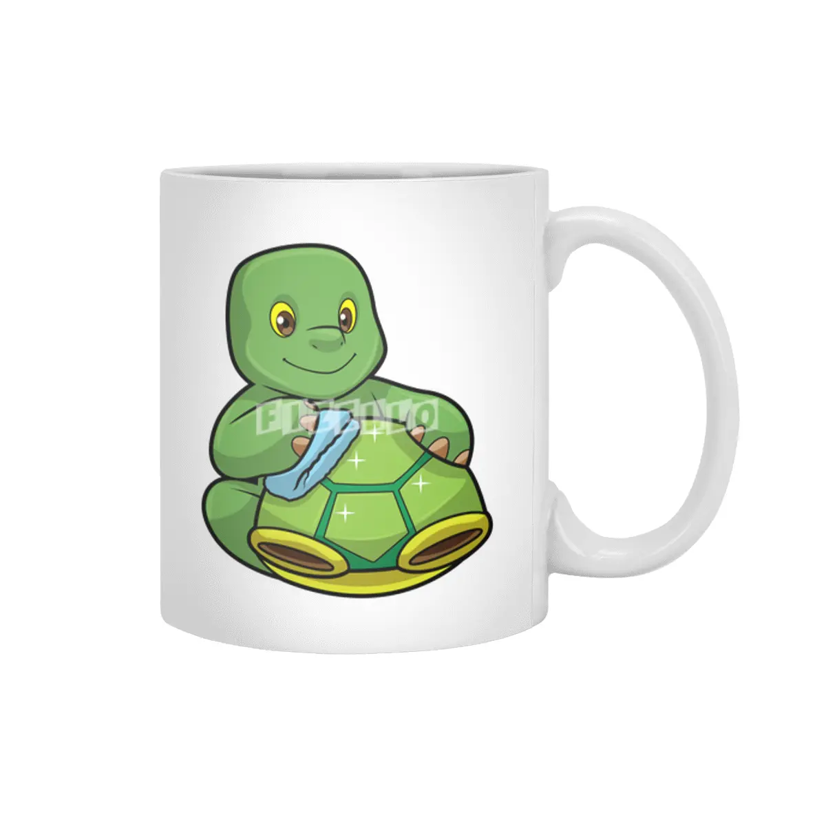 Turtle with Shell & Cleaning rag Beyaz Kupa