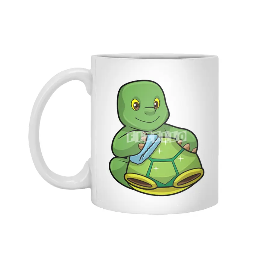 Turtle with Shell & Cleaning rag Beyaz Kupa