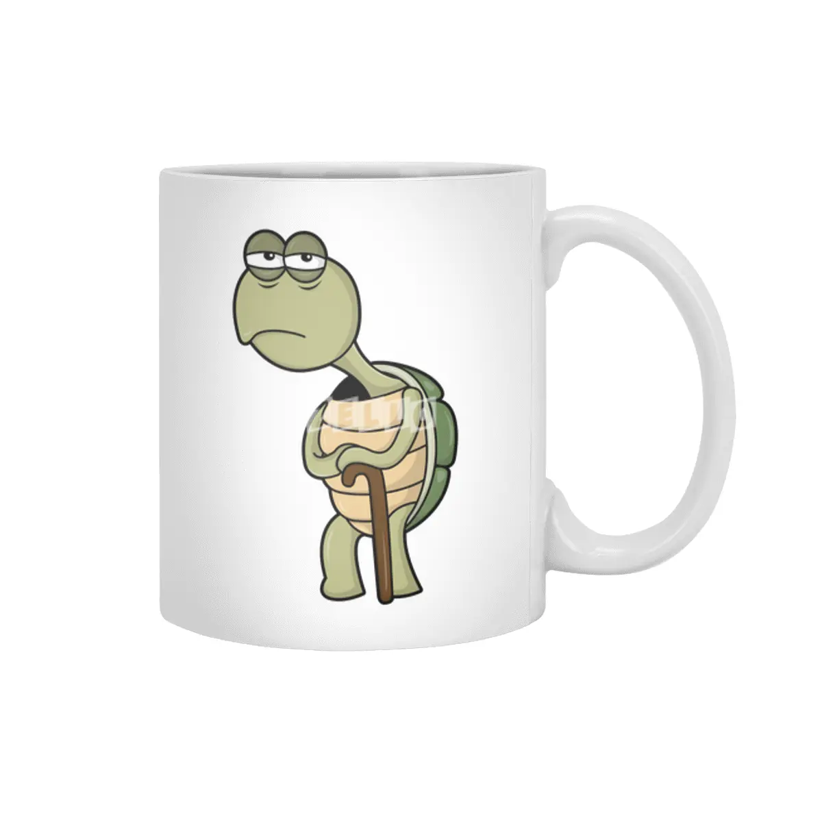 Turtle with Shell & Walking stick Beyaz Kupa