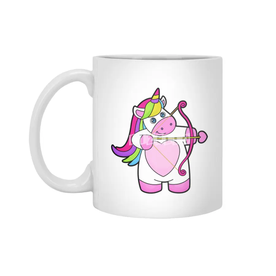 Unicorn as Archer with Bow & Arrow Beyaz Kupa