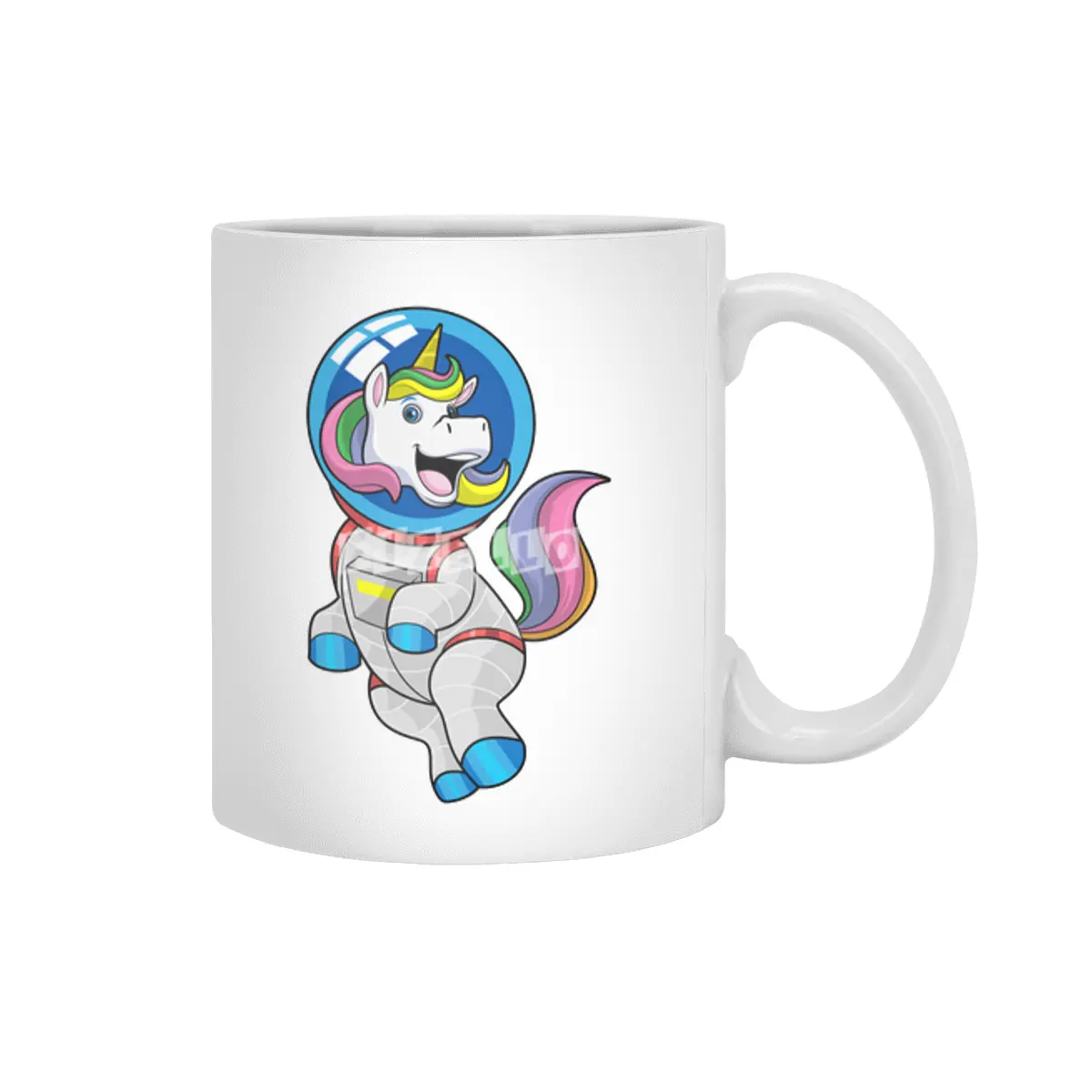Unicorn as Astronaut in Space Beyaz Kupa