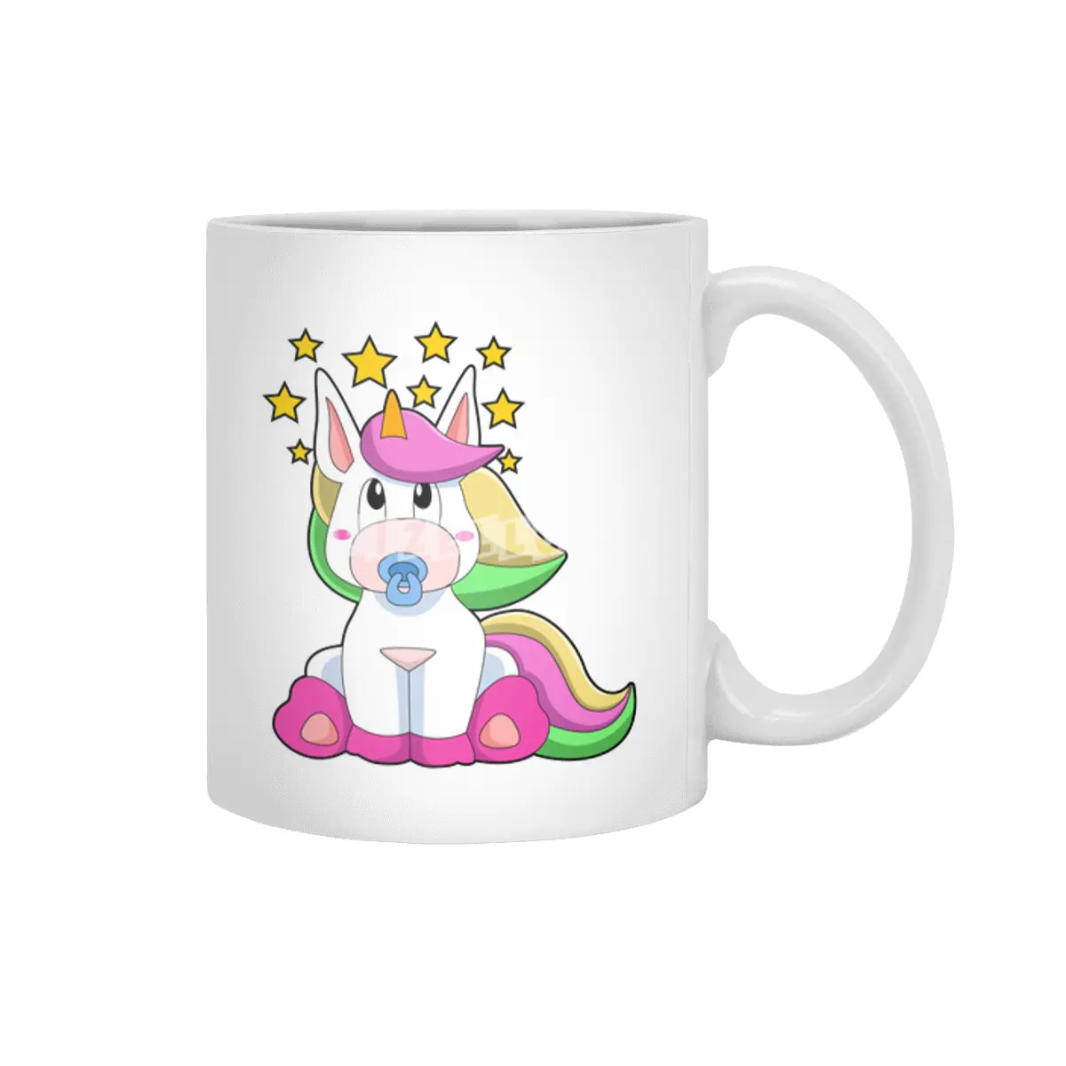 Unicorn as Baby with Pacifier Beyaz Kupa