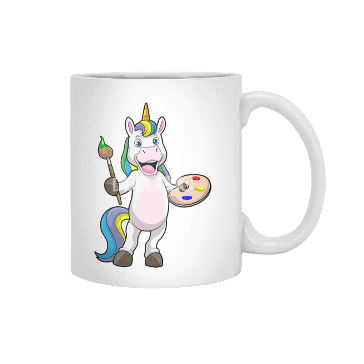 Unicorn at Painting with Brush & Colour Beyaz Kupa