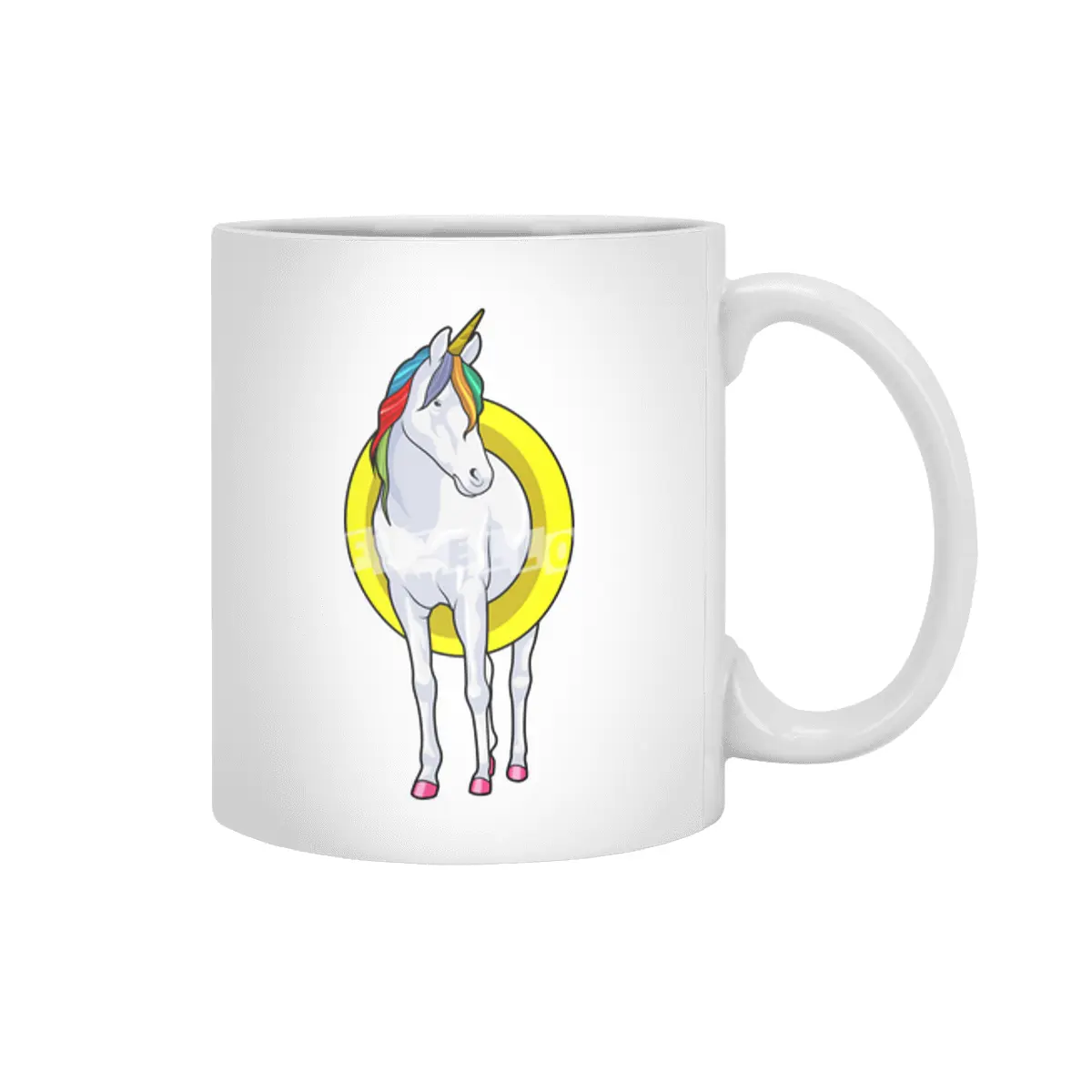 Unicorn at Swimming with Swim ring Beyaz Kupa