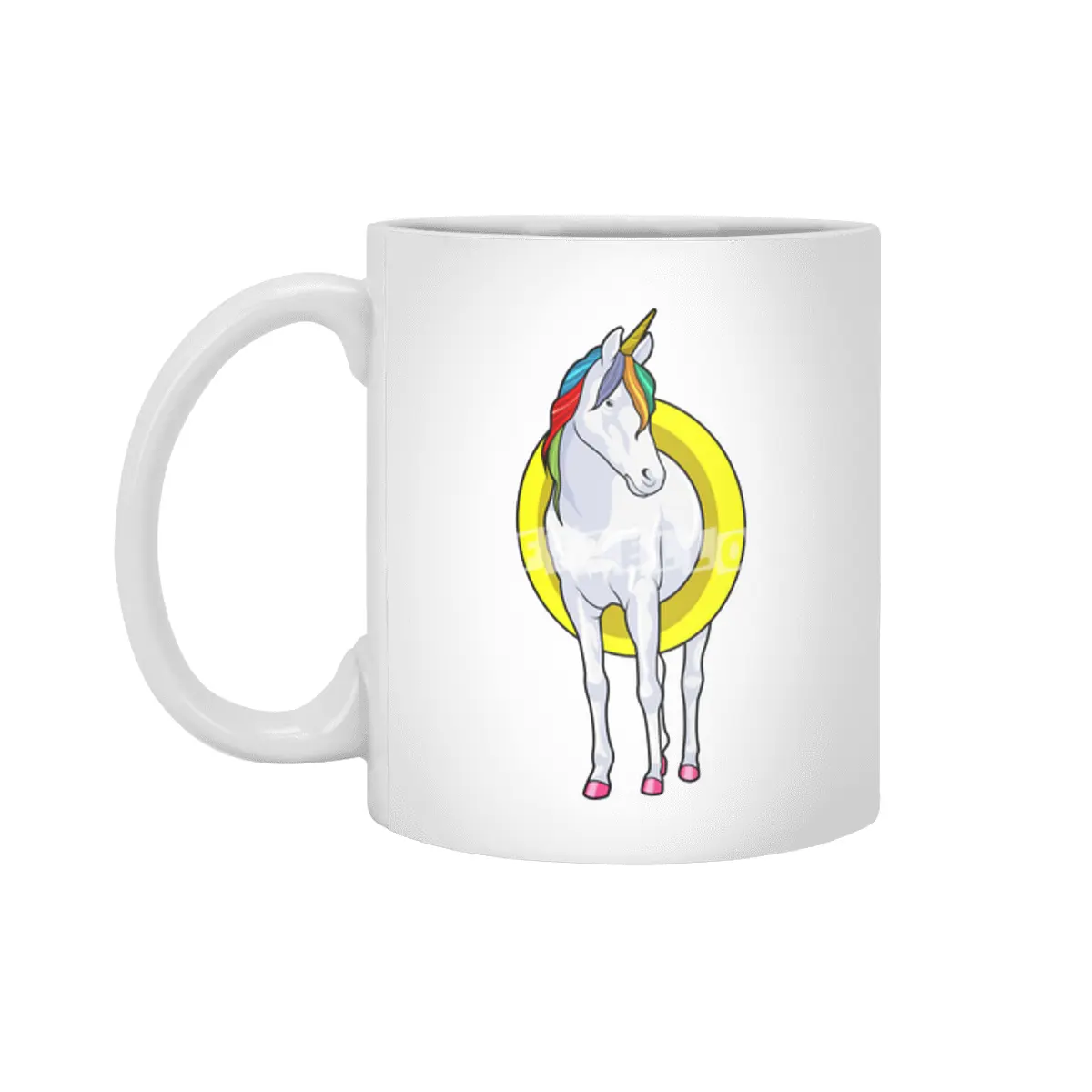 Unicorn at Swimming with Swim ring Beyaz Kupa