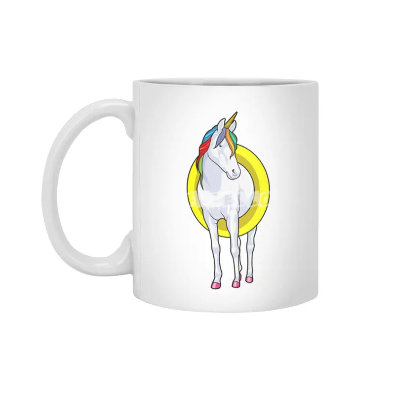 Unicorn at Swimming with Swim ring Beyaz Kupa