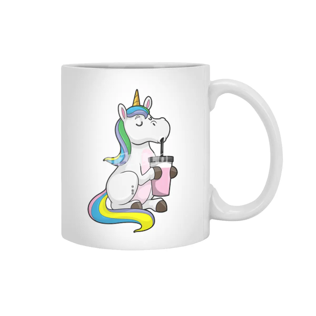 Unicorn with Bubble Tea Beyaz Kupa