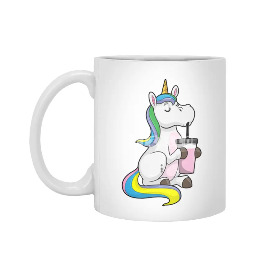 Unicorn with Bubble Tea Beyaz Kupa