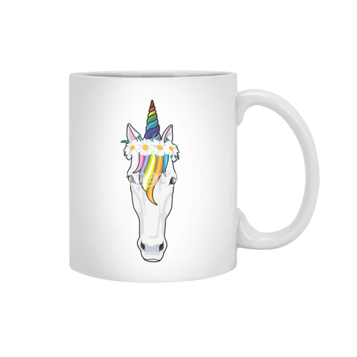 Unicorn with Flowers Beyaz Kupa