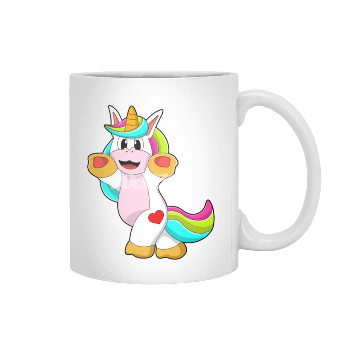 Unicorn with Heart Tattoo Beyaz Kupa