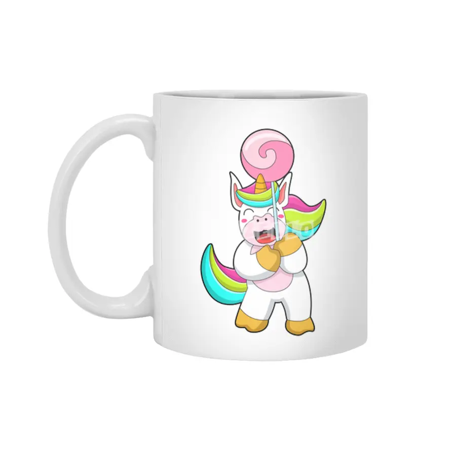 Unicorn with Lollipop Beyaz Kupa