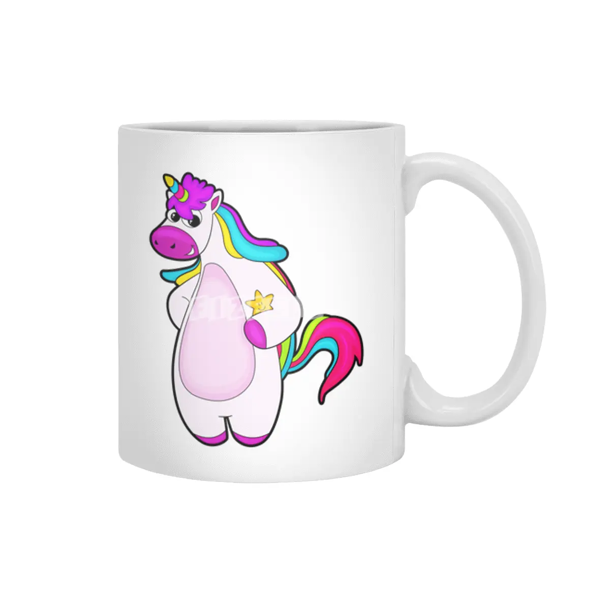 Unicorn with Star Beyaz Kupa