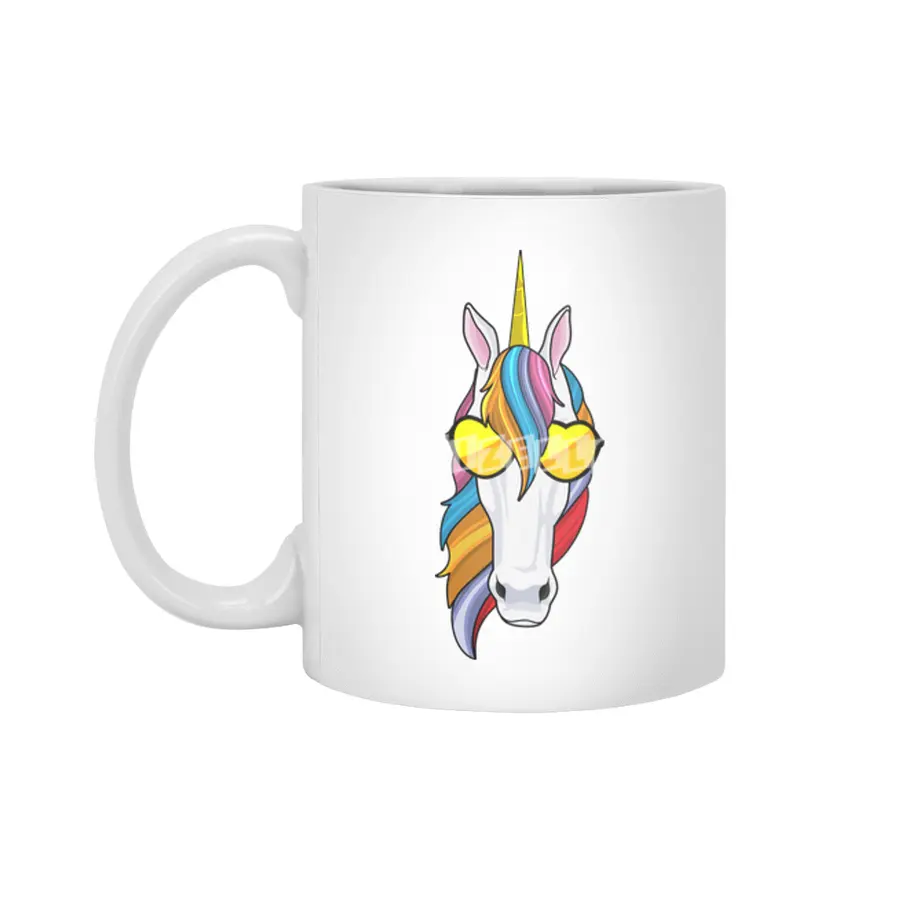 Unicorn with Sunglasses Beyaz Kupa