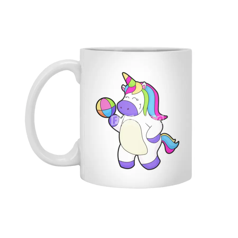 Unicorn with Volleyball Beyaz Kupa