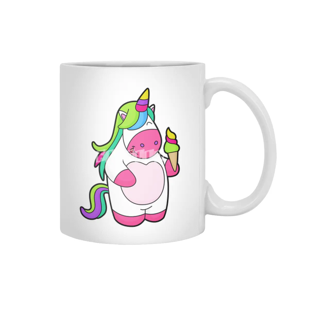 Unicorn with Waffle Ice cream Beyaz Kupa