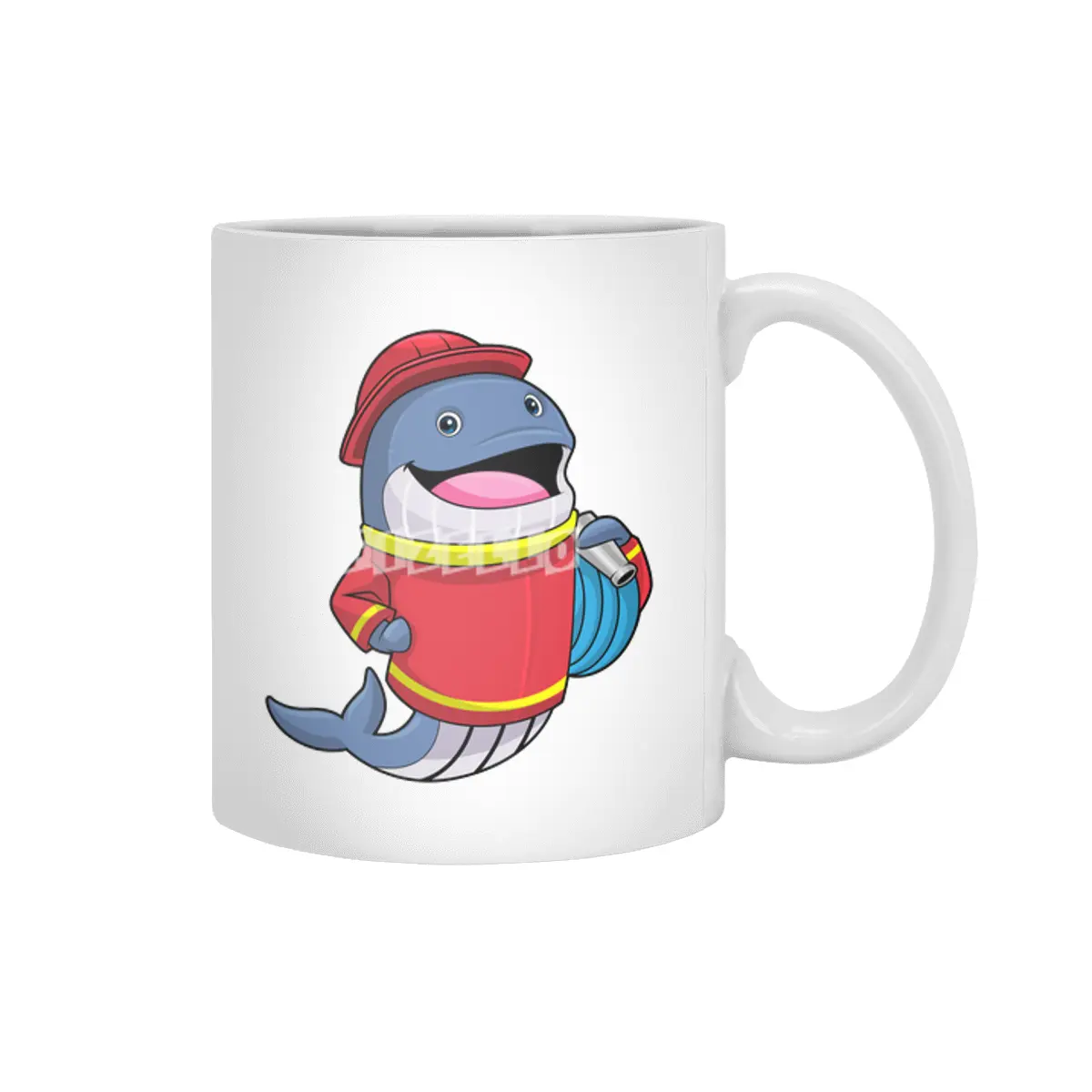 Whale as Firefighter with Hose Beyaz Kupa