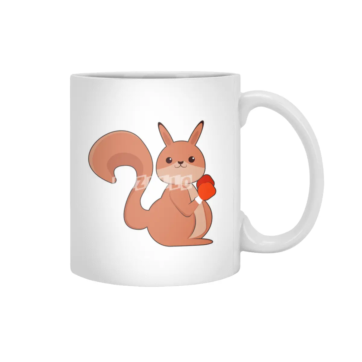 Squirrel as Boxer with Boxing gloves Beyaz Kupa