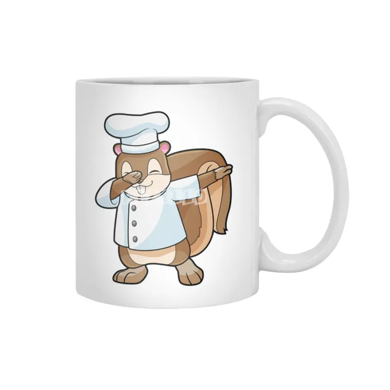 Squirrel as Cook with Cooking apron Beyaz Kupa