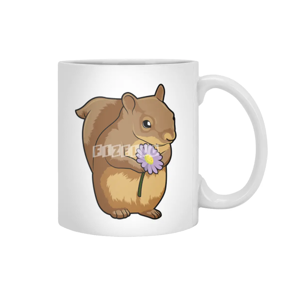 Squirrel with purple Flower Beyaz Kupa
