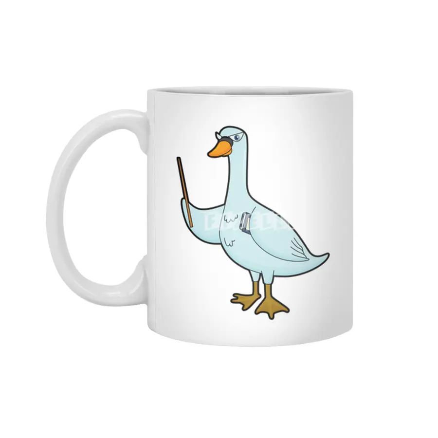 Swan as Teacher with Book & Pointer Beyaz Kupa