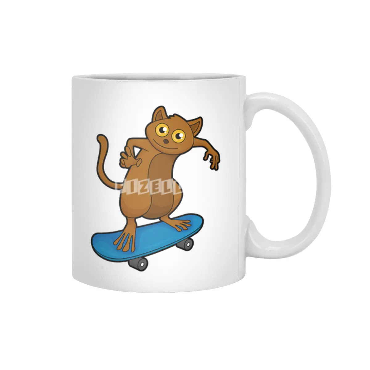 Tarsier as Skater with Skateboard Beyaz Kupa