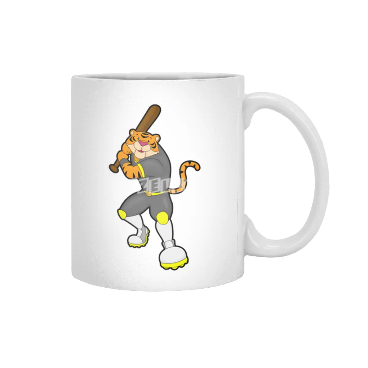 Tiger as Baseball player with Baseball bat Beyaz Kupa