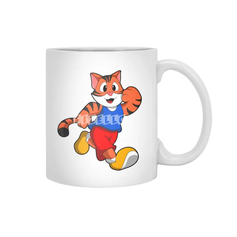 Tiger as Runner at Jogging Beyaz Kupa